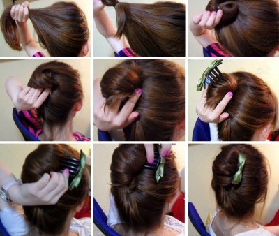 как сделать заколку с лентой как сделать заколку с лентой