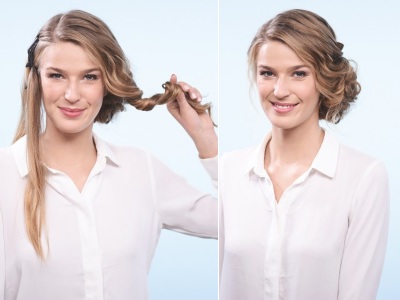 прическа пучок с локонами сбоку прическа пучок с локонами сбоку