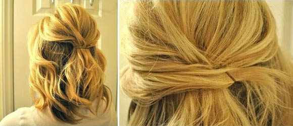 большой пучок из волос средней длины большой пучок из волос средней длины