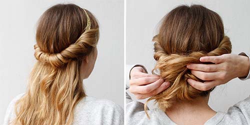 вечерняя прическа с повязкой вечерняя прическа с повязкой