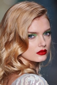 гламурный макияж зеленых глаз