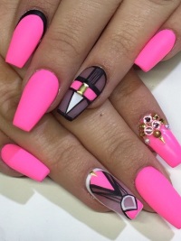 ярко-розовый маникюр ярко-розовый маникюр