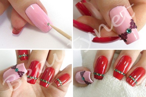 украшение ногтей стразами украшение ногтей стразами