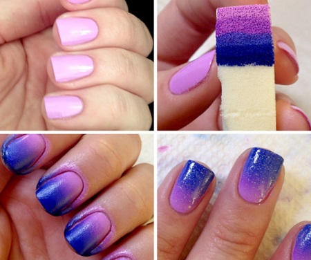 как сделать маникюр с переходом цвета как сделать маникюр с переходом цвета