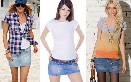 как носить мини юбку из денима как носить мини юбку из денима